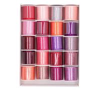 Baxnore 20pcs Colorful Embroidery Thread 3 Strand Polyester Sewing Thread for DIY Crafting Knitting and Jewelry Making 110 Yards Each Rose Color Series