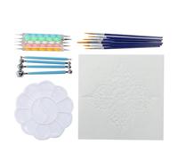 Baxnore 20PCS Mandala Dotting Tools Kit, Lightweight Dotting Pens with Stencils Brushes Paint Tray for Rock Painting Stone Nail Art Polymer Clay Crafts