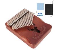 Baxnore 21 Key Kalimba Thumb Piano Musical Instrument with Tuning Hammer Carry Bag for Beginners Adults Professional Musicians Peach Wood 7.2 x 5.4 Inches (Type 2)