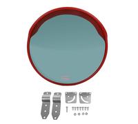 Baxnore 24 Inch Convex Mirror Wide Angle Blind Spot Security Mirror with Adjustable Bracket Heavy Duty PC Material for Parking Lot Driveway Road Safety (Outdoor Type (Column Pipe Diameter: 60-72mm)
