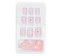 Baxnore 24PCS Glue On False Nails Full Cover Fake Nails Set with 12 Sizes Looking Press On Nails for Women Manicure DIY Nail Art Kit Wedding Party Daily Use (P151)