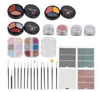 Baxnore 29pcs Professional Nail Art Kit with Solid Gel Polish Glitter Sequins Stickers and Brushes for DIY Manicure Pedicure Nail Design Artists Beginners