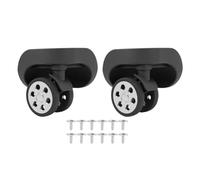 Baxnore 2PCS ABS Rubber Luggage Wheels, 360 Degree Rotating Suitcase Caster, Luggage Suitcase Wheels, Quiet Luggage Caster for Replacement (Black)
