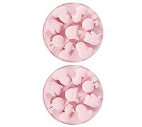 Baxnore 2PCS Cartoon Animal Silicone Cake Non Stick Baking Tools for Chocolate Fondant DIY Desserts Party Home Baking Pink Gray 8 Inch (Pink)