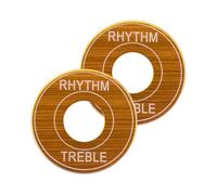 Baxnore 2Pcs Guitar Toggle Switch Ring Aluminum Alloy 3 Way Pickup Selector Washer with Self Adhesive Backing for LP Style Electric Guitars Replacement Part Easy Installation Red B (Gold)