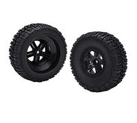 Baxnore 2PCS Premium RC Rubber Tires with Durable Wheel Rims High Grip Performance Upgrade Set for Slash 1/10 Short Course Truck Black 120mm/4.7in Diameter