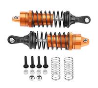 Baxnore 2pcs RC Aluminium Alloy Shock Absorber 100mm Heavy Duty Performance Upgrade Front Suspension for Slash 4x4 1 10 Scale RC Car Off Road Racing (SLA023-OR Orange with 1.3MM wire diameter spring)