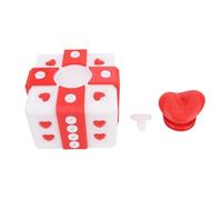 Baxnore 3.94in 3D Printed Annoying Screw Gift Box Funny Prank Present for Christmas Birthday Office Party PLA Material 10x10cm Desktop Decoration (Red White)