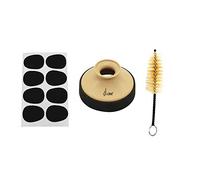 Baxnore 3 in 1 Saxophone Accessories Kit Sax Mute Silencer Mouthpiece Brush Patches Pads Volume Reduction Quiet Practice for Home Apartment Dormitory Durable ABS Rubber 8 Pieces