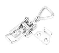 Baxnore 304 Stainless Steel Adjustable Hasp Latches Buckle Lockable Heavy Duty Hardware Accessories with Key Hole for Construction Machinery Vehicles Home Use