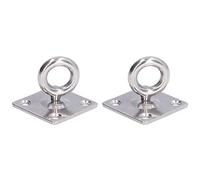Baxnore 316 Stainless Steel Ceiling Mount Hooks Heavy Duty Rotatable Hanging Hooks for Boat Deck Roof Beam Ceiling Fan Yoga Swing Hammock 2 Pack 50x50mm Rustproof