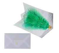 Baxnore 3D Popup Christmas Cards Glitter Tree Embossed Foil Holiday Greeting Cards with Envelope for Family Friends Festive Season Decorations (green)
