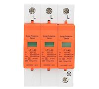 Baxnore 3P 20kA 40kA 420VAC Protective Device Low Voltage Arrester for Home Appliance Protection Flame Retardant PC Material Rail Mount Lightning Protection