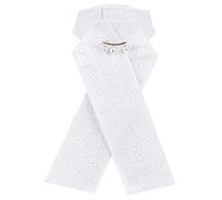 Baxnore 3PCS Combed Cotton White Adults Horse Riding Collar Flower Necktie Brooch Equestrian Accessory (pearl One Size)