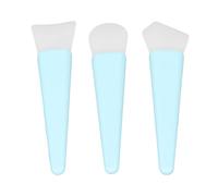 Baxnore 3Pcs Silicone Makeup Brush Set Soft Reusable Skin Care Applicator Tools for Face Foundation Application Home Travel (Blue)