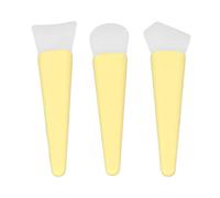 Baxnore 3Pcs Silicone Makeup Brush Set Soft Reusable Skin Care Applicator Tools for Face Foundation Application Home Travel (Yellow)