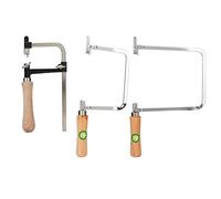 Baxnore 3Pcs U Shape Saw Bow Frame Set Steel Jewelry Making Cutting Tools with Ergonomic Handle for DIY Crafting and Household Repair Fixed Adjustable Deepened Types Included