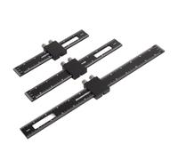 Baxnore 3PCS Woodworking Marking Measuring Ruler Set 6in 8in 12in Aluminum Alloy T Type Scribing Ruler with Adjustable Lock Precision Etched Scales for Carpentry Woodcraft Metalwo