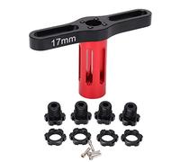 Baxnore 4 Set 17MM Hex Nuts Splined Wheel Hubs for Traxxas 5353X EREVO Summit 1/10 RC Car (Black)