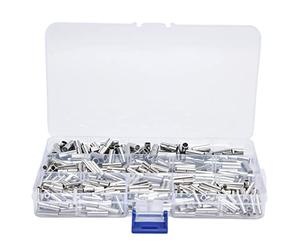 Baxnore 450Pcs High Quality Copper Tinned Wire Terminals Uninsulated Butt Splice Electrical Connectors Kit for Automotive Marine Home Wiring Projects Durable Assortment