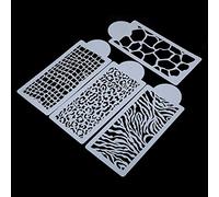 Baxnore 4Pcs Cake Stencil Set Reusable PVC Baking Decorating Stencil for Wedding Birthday Party Cake Cookie Fondant Chocolate Decoration 10 x 4.45 Inch