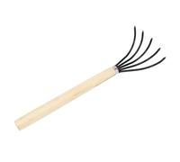 Baxnore 5 Tine Garden Hand Rake, Carbon Steel Claw Cultivator with Ergonomic Wooden Handle for Soil Tilling, Loosening Flower Bed Preparation (Long Handle)