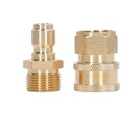 Baxnore 5000PSI High Pressure Washer Quick Connect Fittings Brass Stainless Steel Quick Release Coupler Adapter for Pressure Washing Machine Hose Pump Ball Valve Surface Cleaner Sp (M22x1.5mm Male
