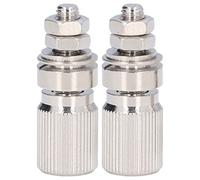 Baxnore 50025 2 PCS Silver Bullet Terminal Posts, Silver Alloy, No Insulation, Screw Terminals for Electrical Equipments