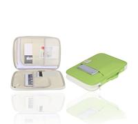 Baxnore 5colors A4 Document Bag, Business Zipped Portfolio with Handle, Travel Document Folder, A4 Organiser Folders for Office Home School (Grass Green)