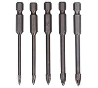 Baxnore 5Pcs Cross Hex Drill Bit Set Carbide Tipped Multifunctional Concrete Hole Opener for Ceramic Tile Granite Stone with 1/4 Inch Hex Shank Quick Change Design