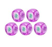 Baxnore 5Pcs Plastic Mahjong Wind Direction Dice Set East South West North Sphere Dice for Board Games Casino Parties and Digital Teaching Lightweight Portable Durable 2.2x2.2x2.2c (Transparent