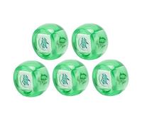 Baxnore 5Pcs Plastic Mahjong Wind Direction Dice Set East South West North Sphere Dice for Board Games Casino Parties and Digital Teaching Lightweight Portable Durable 2.2x2.2x2.2c (Transparent Green)