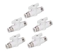 Baxnore 5Pcs Pneumatic Valve Fitting Manual Air Flow Control Switch Quick Self Locking Connector for 8mm Pipe Plated Copper PBT Material Air Tool Accessories
