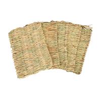 Baxnore 5PCS Rabbit Grass Mat Hand Woven Straw Bedding Natural Chew Protect Pets Feet Highly Absorbent Teeth Grinding for Guinea Pig Cage 42x28cm 16.5x11.0in