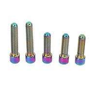 Baxnore 5PCS Ti Alloy Derailleur Screws, Lightweight Cage Screws, Rustproof Front Rear Derailleur Screw, Compact Derailleur Limit Screw for Mountain Bikes (Colorful)