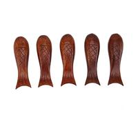 Baxnore 5PCS Wooden Fish Shape Chopstick Rest, Lightweight Wooden Fish Chopstick Holders, Reusable Fish Shape Chopsticks Rest for Kitchen