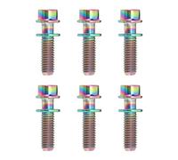 Baxnore 6Pcs Bike Screws Bolts Set Mountain Bicycle Handlebar Stem Alloy M5x18mm with Washer Durable Rustproof Lightweight for Road Bike Motorcycle Cycling Accessories (Colorful)