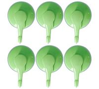 Baxnore 6PCS Heavy Duty Vacuum Suction Wall Hooks Strong Adhesive Towel Hooks No Drill Bathroom Kitchen Organization Plastic Hangers for Mirror Tile Glass Smooth Surfaces (Green)