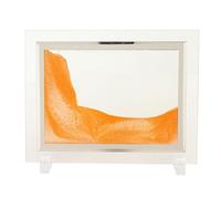 Baxnore 7 Inch Moving Sand Art Picture 3D Dynamic Sandscape Rectangle Quicksand Decor Desktop Art Office Home Decoration Glass Fine Sand 21.9 x 16.9cm (Yellow)