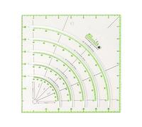 Baxnore 8 Inch Acrylic Quilting Ruler, Multifunctional Clear Circle Cutter Template with Green Markings for Precise Arcs Fans Circles, Cutting Cloth Tool for Patchwork Sewing Appli