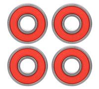 Baxnore 8 Pcs Skateboard Scooter 608 Ball Bearings Premium Iron Deep Groove Pre Lubricated Smooth Low Friction High Performance Long Life for Skateboards Inline Skating Scooters Re (Red cover ABEC-9)
