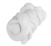 Baxnore 8colors Colored Needle Felting Wool, 55g Roving Felting Basic Kit, Wool Roving Yarn, Roving Needle Felting Kit for Sewing Trimming Handiwork (62-White)