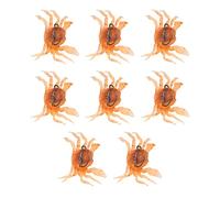 Baxnore 8Pcs Artificial Crab Bait 13cm 33.5g 3D Simulation Crab Soft Fishing Bait with Hooks for Freshwater Saltwater Fishing Targeting Bass Perch Walleye Pike Muskie Tuna (Orange Yellow)