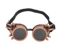 Baxnore ABS Industrial Vintage Spiked Steampunk Unique Goggles Cycling Glasses Double Layer Windproof Sunglasses with Removable Lens Adjustable Nose Pad for Outdoor Sports and Cost (Copper Color)