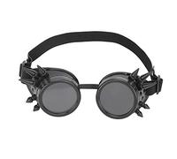 Baxnore ABS Industrial Vintage Spiked Steampunk Unique Goggles Cycling Glasses Double Layer Windproof Sunglasses with Removable Lens Adjustable Nose Pad for Outdoor Sports and Cost (Black)