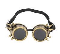 Baxnore ABS Industrial Vintage Spiked Steampunk Unique Goggles Cycling Glasses Double Layer Windproof Sunglasses with Removable Lens Adjustable Nose Pad for Outdoor Sports and Cost (Bronze)