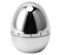 Baxnore ABS Kitchen Timer, Egg Model Mechanical Timer, Multifunctional Cooking Alarm Clock, 60 Minutes Timer, Lightweight Manual Timer for Kitchen (Silver)