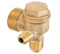 Baxnore Air Compressor Check Valve 3 Way Non Return Male Threaded Brass Valve 1/2x14x10 for Hydraulic and Pneumatic Systems Preventing Reverse Oil and Air Flow