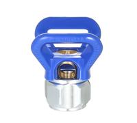 Baxnore Airless Spray Gun Nozzle Seat Guard Universal Flat Tip Protector for Paint Sprayer Replacement Accessory Metal and High Strength Plastic Red Blue G7/8-14 Thread for Airless (Blue)