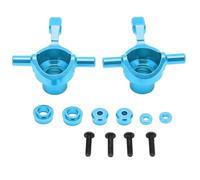 Baxnore Aluminum Alloy Front Knuckle Arms Set Upgrade Parts High Performance Durable Lightweight RC Car Accessories for TT02 Remote Control Vehicle 44x42x23mm (Blue)
